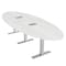 Skutchi Designs 45 in W, 120 in L, 29 in H, Engineered Wood Top, White HAR-OVL-46X119-T-ELEC-WHCYPRESS - alternate 1